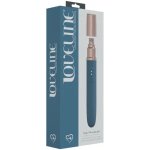 Blue Loveline Traveler Vibrator with Hidden Lube Compartment for Pleasure on the Go