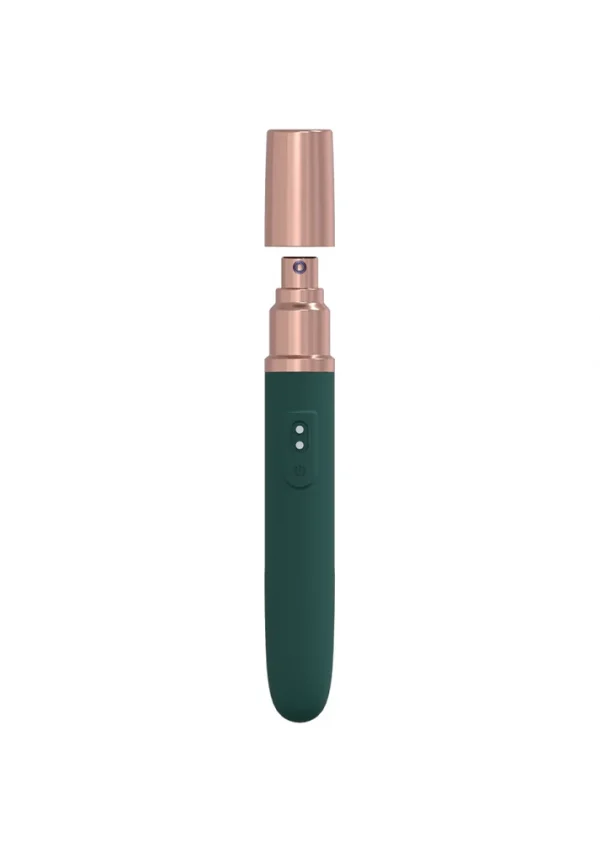 Green Loveline Traveler Vibrator with Hidden Lube Compartment for Pleasure on the Go - Image 2