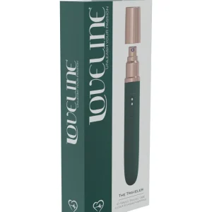 Green Loveline Traveler Vibrator with Hidden Lube Compartment for Pleasure on the Go