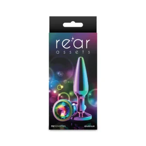 Rear Assets - Tapered Medium Gunmetal Rainbow Anal plug