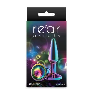 Rear Assets - Tapered Gunmetal Rainbow Anal plug small