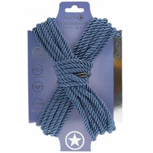 Ouch! Bondage Rope – 10 Meter (32.8 ft), Silky Nylon-Cotton Blend (Dark Blue)