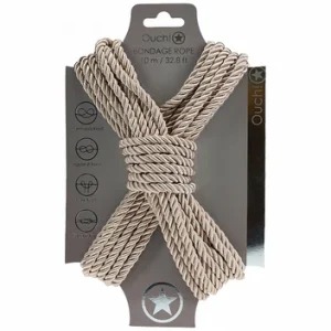 Ouch! Bondage Rope – 10 Meter (32.8 ft), Silky Nylon-Cotton Blend (Champagne Gold)